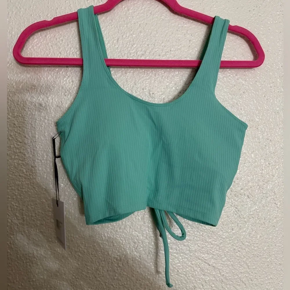Beach Riot Women's Tyra Sports Bra Top Jade Sky Green size Small NWT